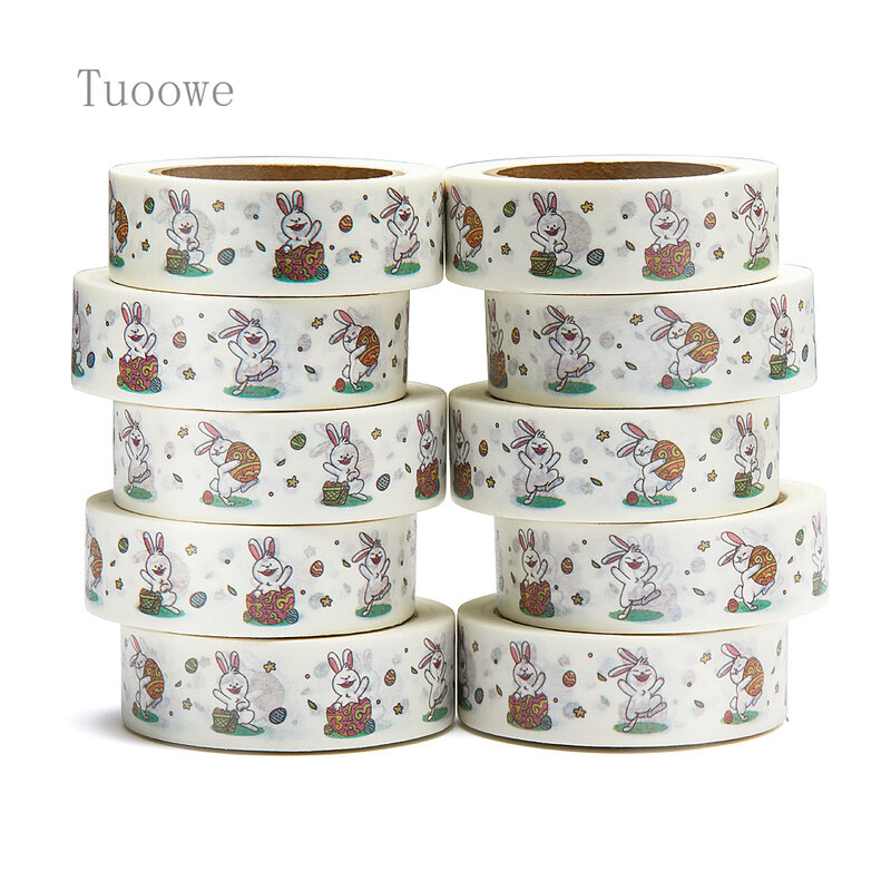 NEW 1PC 15mm x 10m Easter Day with Cute Bunny Catoon Washi Tape Scrapbook Masking Adhesive Washi Tape Stationery