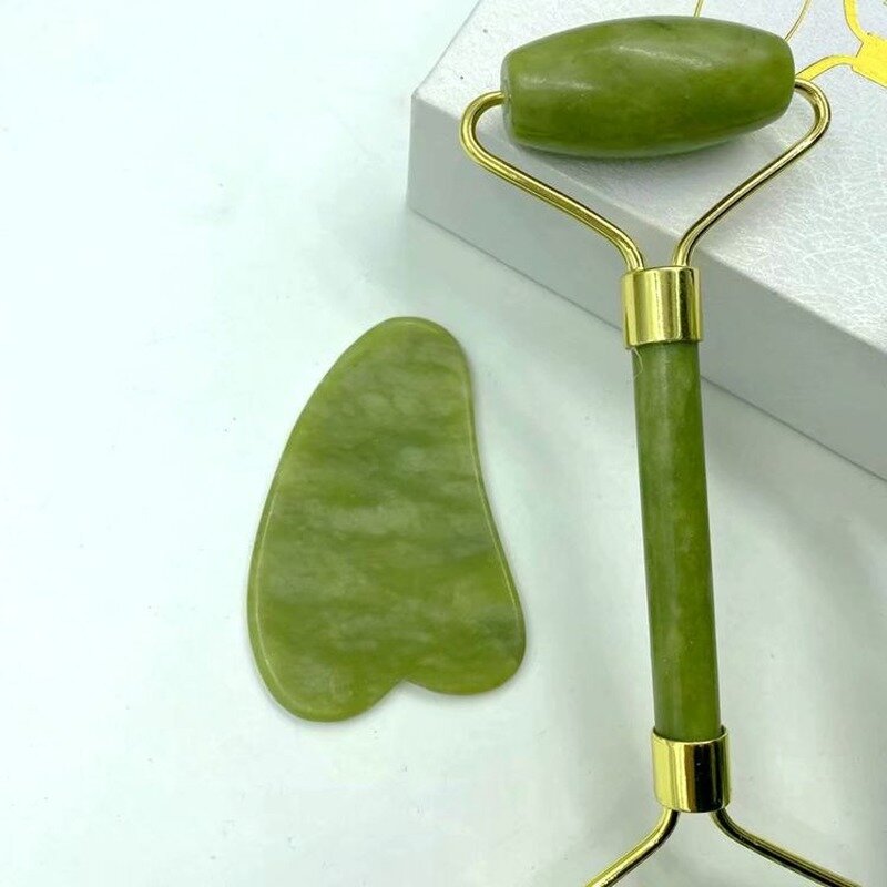 Naturalne Jade wałek do masażu Guasha Board SPA skrobak kamień twarzy przeciwzmarszczkowy leczenie ciała masażer twarzy narzędzia opieki zdrowotnej