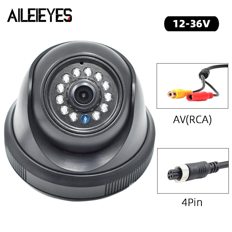 Шина с 4-контактным/AV разъемом, 12-32 В, семиядерная камера с 12 ИК-подсветкой для автомобильного монитора, комнатный купол/грузовик/фургон CMOS 480TVL