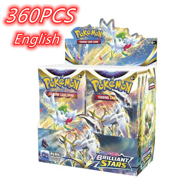 324 pçs/caixa cartões pokemon brilhando destinos caixa de reforço colecionáveis cartões de negociação jogo versão em inglês