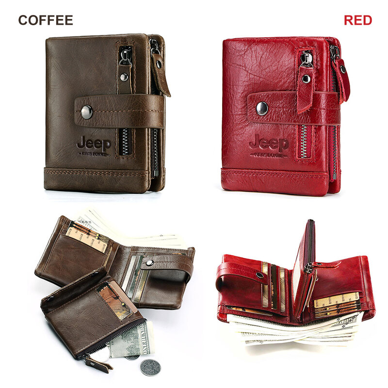 HUMERPAUL Genuine Leather Wallet Fashion Men Coin Purse Small Card Holder PORTFOLIO Portomonee Male Walet for Friend Money Bag