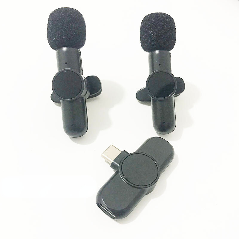Mini microfone de lavalier microfone sem fio gravação de vídeo de áudio caixa de som bluetooth mic para telefone tipo-c telefone microfone ao vivo