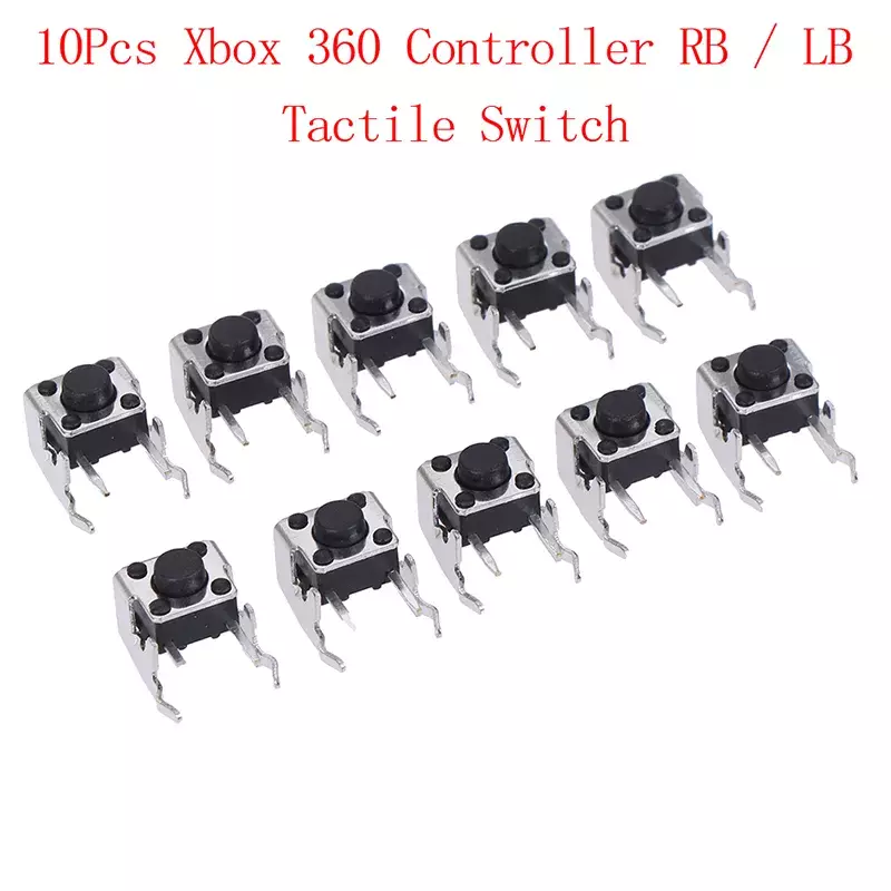 교체용 수리 부품 LB RB 스위치 범퍼 조이스틱 버튼, Xbox 360 컨트롤러용, 인기 판매, 10 개입