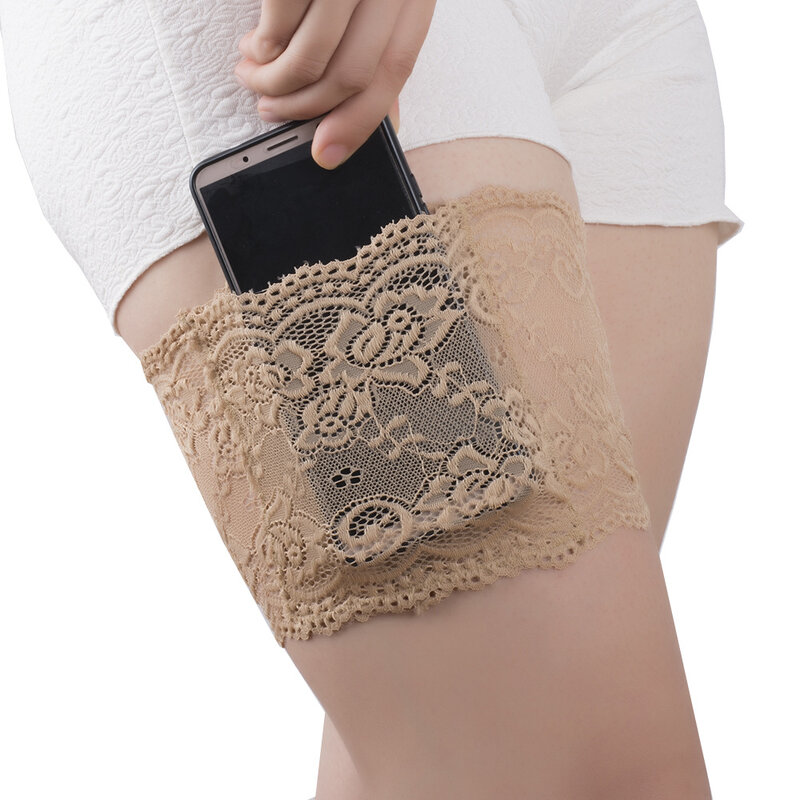 Sexy Lace Thigh Bands 1pc Leg Warmers  Anti Friction Garter Belt Elastic Invisible Elastic Stockings Inner Pocket for Women