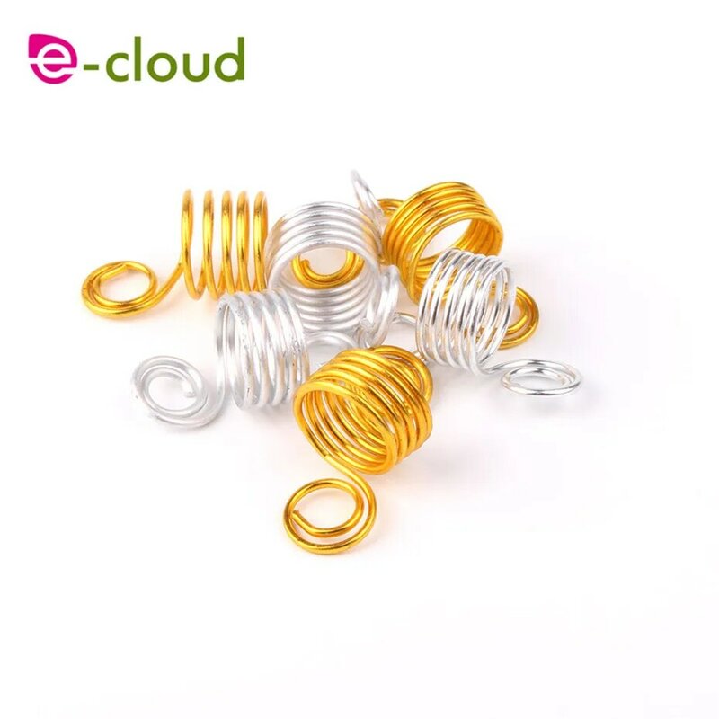 Pinces à tresses dreadlock en spirale, 60 pièces/paquet, perles, pour manchettes, accessoires d'extension de cheveux