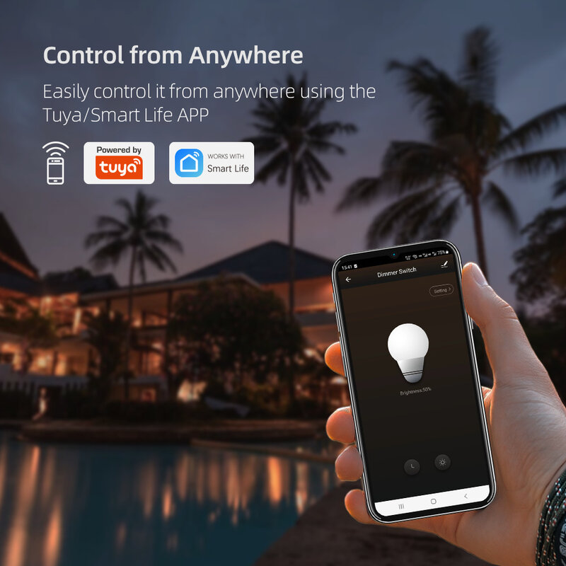 Lonsonho-interruptor inteligente Zigbee, regulador de intensidad con Panel de cristal de la UE, luz giratoria, Smart Life, funciona con Alexa y Google Home