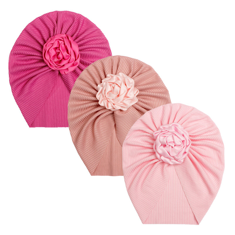 Turban élastique avec jolies fleurs pour bébé fille, accessoires pour cheveux de princesse, couvre-chef doux pour enfants, chapeau nouveau-né