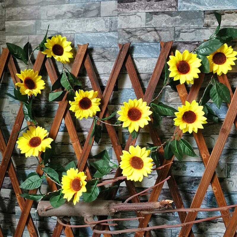 Уличные солнечные цветы, подсолнухи для украшения сада, светодиодная строка для внутреннего дворика, свадебной вечеринки