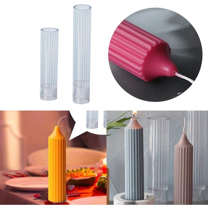 Cylinder Candle Mold Set 2PCS Pillar Candle Molds DIY Candle Molds Candle Making Mould