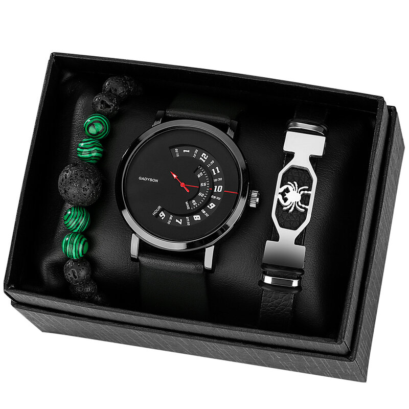 Часы наручные мужские с кожаным ремешком, модные кварцевые с изображением 12 созвездий, рака, браслета, подарок для парня