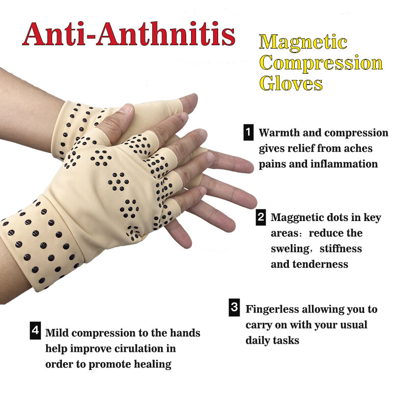 แม่เหล็ก Anti-Arthritis Health Compression Therapy ถุงมือรูมาตอยด์มือบรรเทาอาการปวด Hand Wrist Brace Corrector De Postura