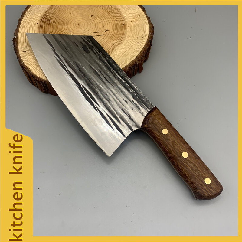 Stainless Steel Bone Chopping Knife Chef Knife Hand-forged Butcher Knife Meat Vegetables Slicing Cleaver High Hardness Kitchen