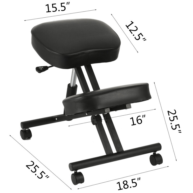 VEVOR Ergonomic Kneeling Chair Adjustable Kneeling Stool Thick Comfortable Cushions for Office Home Balancing Back Body Shaping