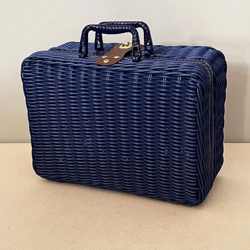 2023 New 14-inch Vintage Woven Suitcase