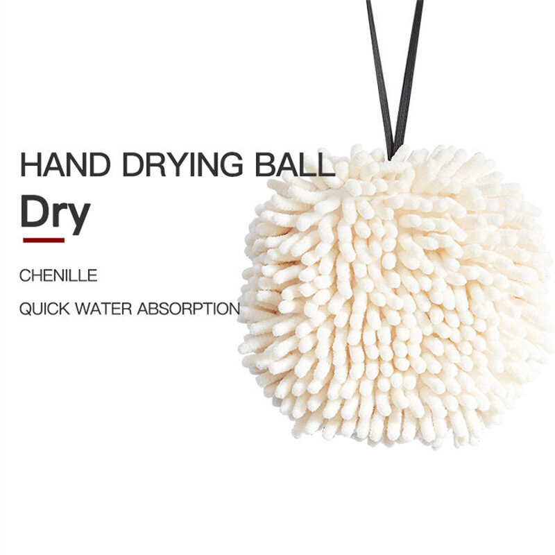 Toalha de mão macia seca rápida microfibra super absorvente esponja de pelúcia limpe a bola de toalha de mão do banheiro da cozinha em casa com laços de suspensão