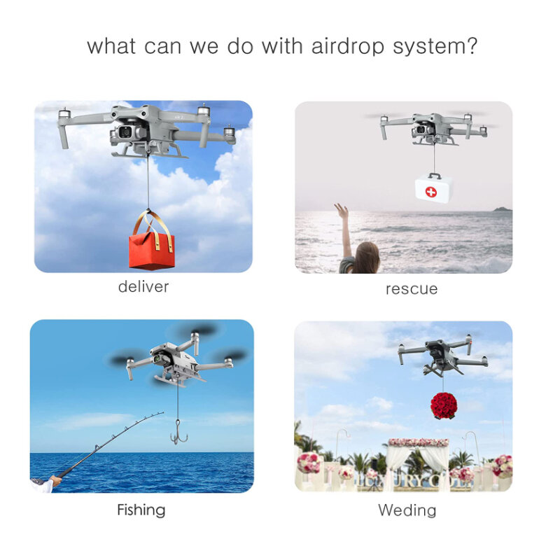 For DJI Mavic Air 2/Air 2S Drone Airdrop System Landing Gear Wedding Proposal Delivery Device Dispenser Thrower Transport Device
