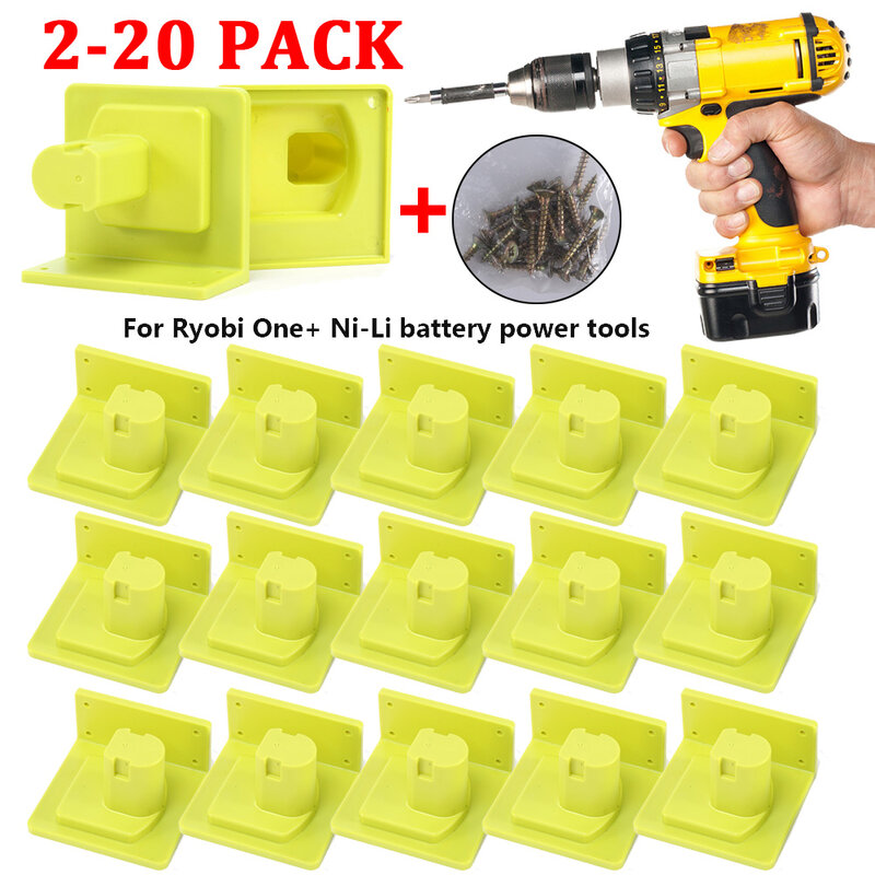 2~20 Packs For Ryobi Holder 18V Battery Adapter Drill Mount Dock Case Suitcase For The Power Tools Storage Accessories Tools