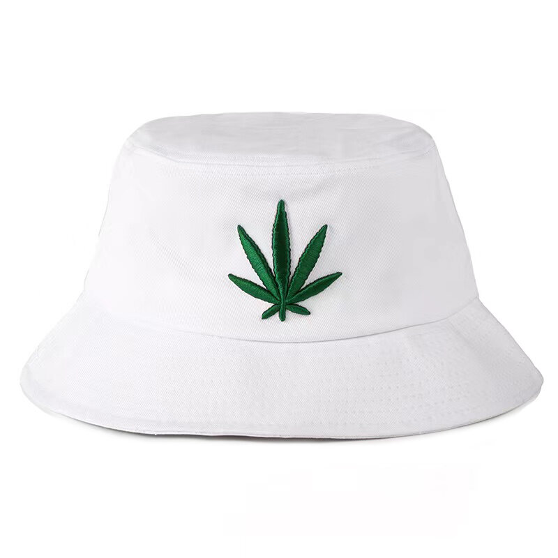 Men Women Maple Leaf Bucket Hat Hip Hop Fisherman Panama Hats Embroidery Outdoor weed Summer Casual Swag Bob Visor Bucket Cap