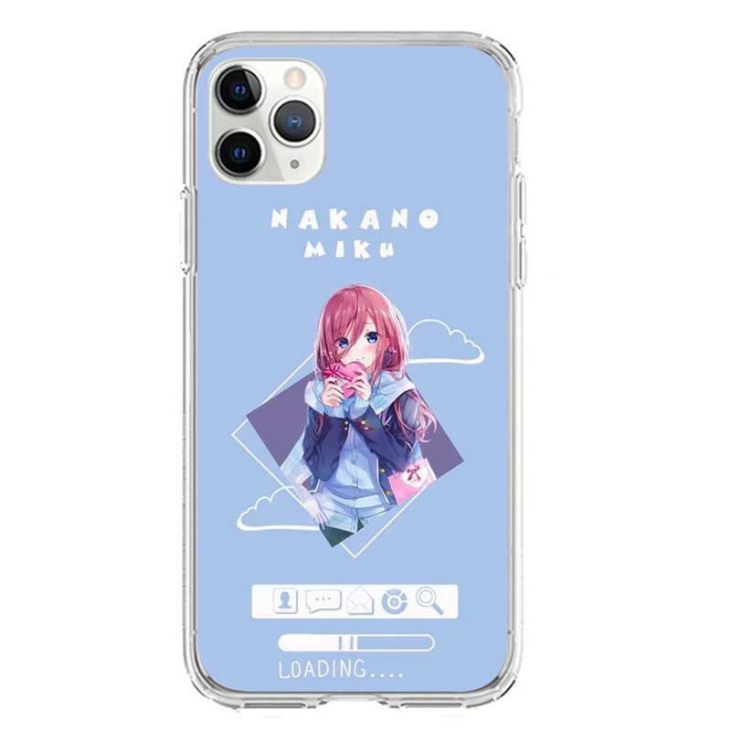 Jolie coque de téléphone portable Nakano Miku pour filles, étui souple Transparent pour Iphone 7 8 Plus X Xs Max Xr 11 12 13 Mini Pro Max SE2