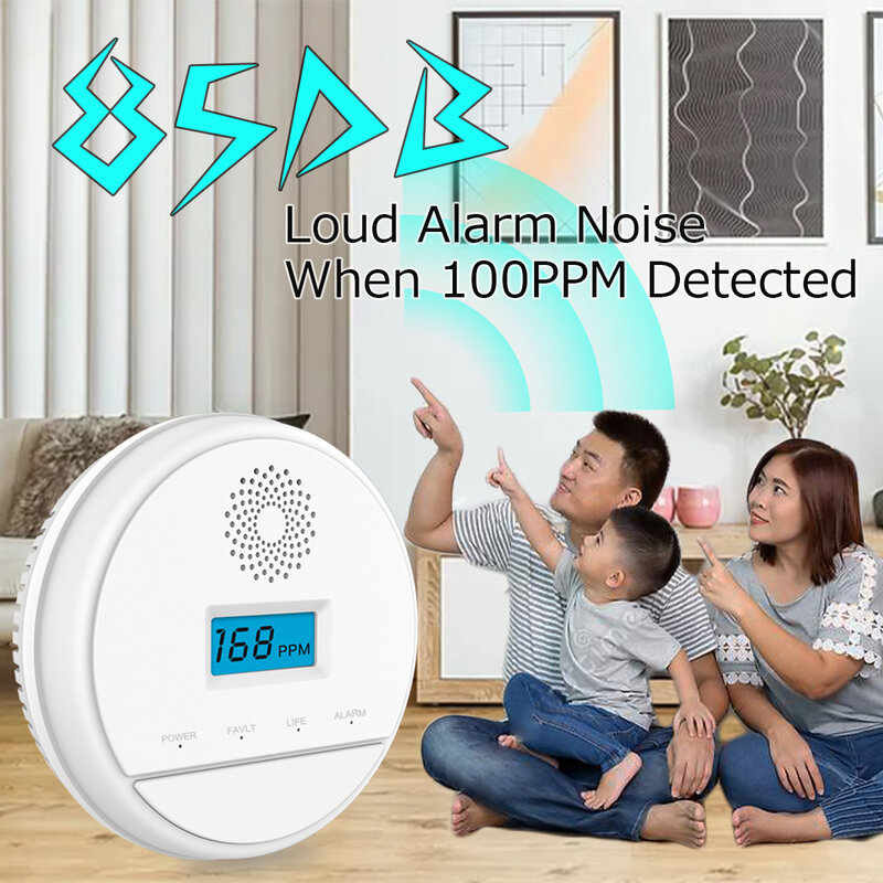 TUGARD CO20 CO Detector 433Mhz Carbon Monoxide Alarm Poisoning Warning Sensor 85dB Siren Sound LCD Screen Work with Alarm System