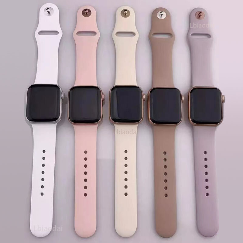 Pulseira de Silicone para Apple Watch Band, iWatch Ultra Bracelet, Series 7, SE, 3, 4, 5, 6, 8, 44mm, 45mm, 49mm, 41mm, 40 milímetros, 38 milímetros, 42 milímetros