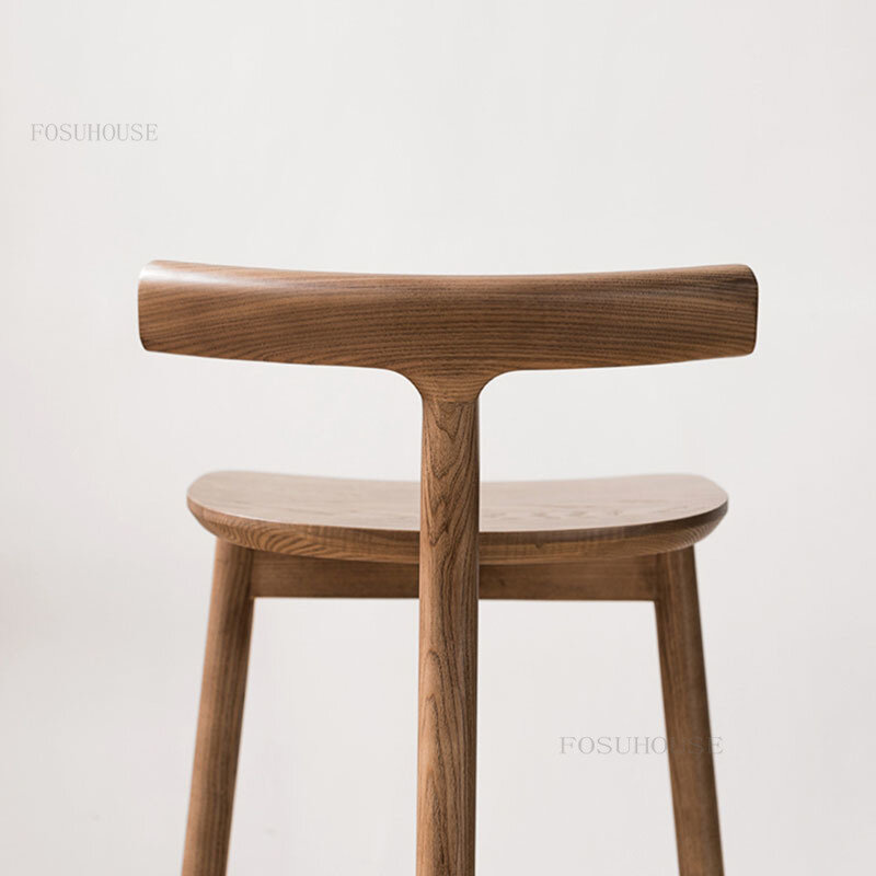 Skandynawia solidne drewniane krzesła do jadalni salony domowe krzesło barowe Nordic designerskie stołki wypoczynkowe nowoczesne minimalistyczne meble domowe