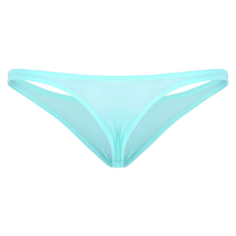 Celana Dalam Wanita Naik Rendah Atasan Bikini Transparan Warna Solid Celana Dalam Lingerie Seksi Elastis Thong