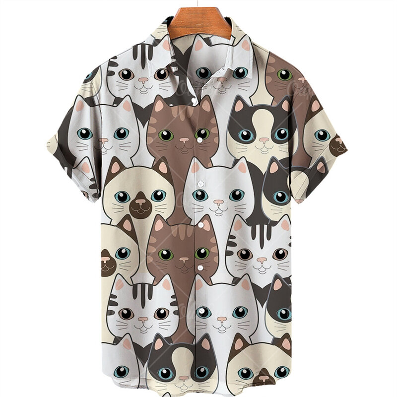 Camisas con estampado Digital 3D para hombre, camisas holgadas de manga corta con un botón, tendencia informal, talla grande 5XL, 2022