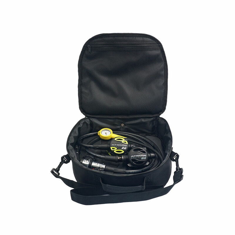 Oxford Cloth Diving Regulator Carrying Shoulder Bag Adjustable Strap Zipper Closure Protective Storage Case Round