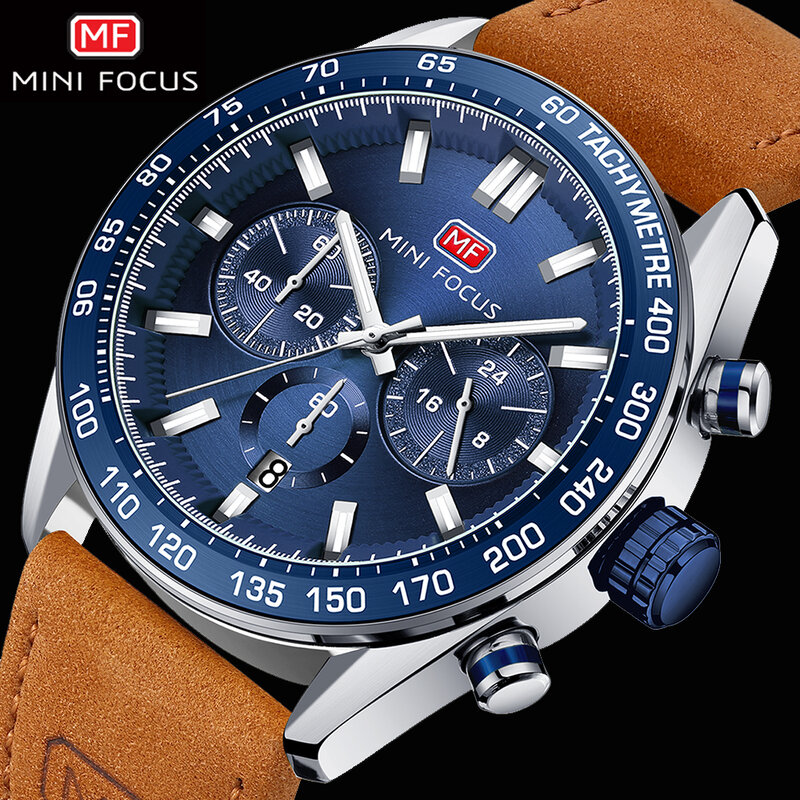 Sport Heren Horloges Top Brand Luxe Quartz Horloges Fashion Crazy Horse Echt Lederen Riem Multifunctionele Horloge Mini Focus