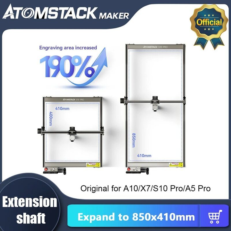 ATOMSTACK Laser Engraving Machine Engraving Area Y-axis Extension Kit Expand to 850x410mm for X7 Pro/ S10 Pro/A5 Series