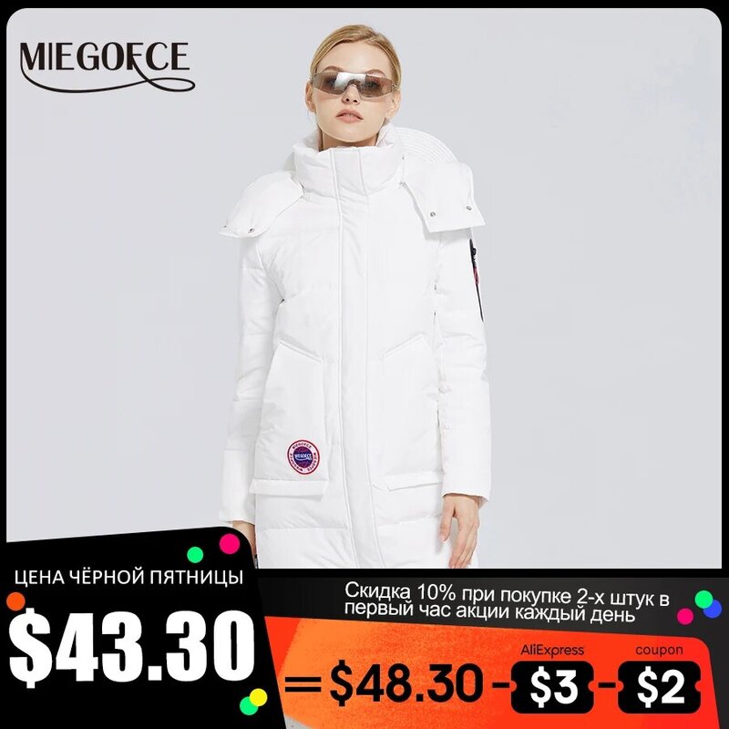 MIEGOFCE 2022 Winter New Women's Cotton Coat Long Jacket Women's Parkas Clothes With MIEGOFCE Design Winter Coat Army Overcoat