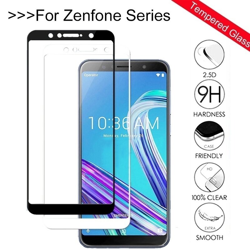 9D Tempered Protective Glass for ASUS Zenfone Max Pro M1 ZB602KL ZB555KL 5 5Z Live L1 ZA550KL ZE620KL ZS620KL Screen Protector