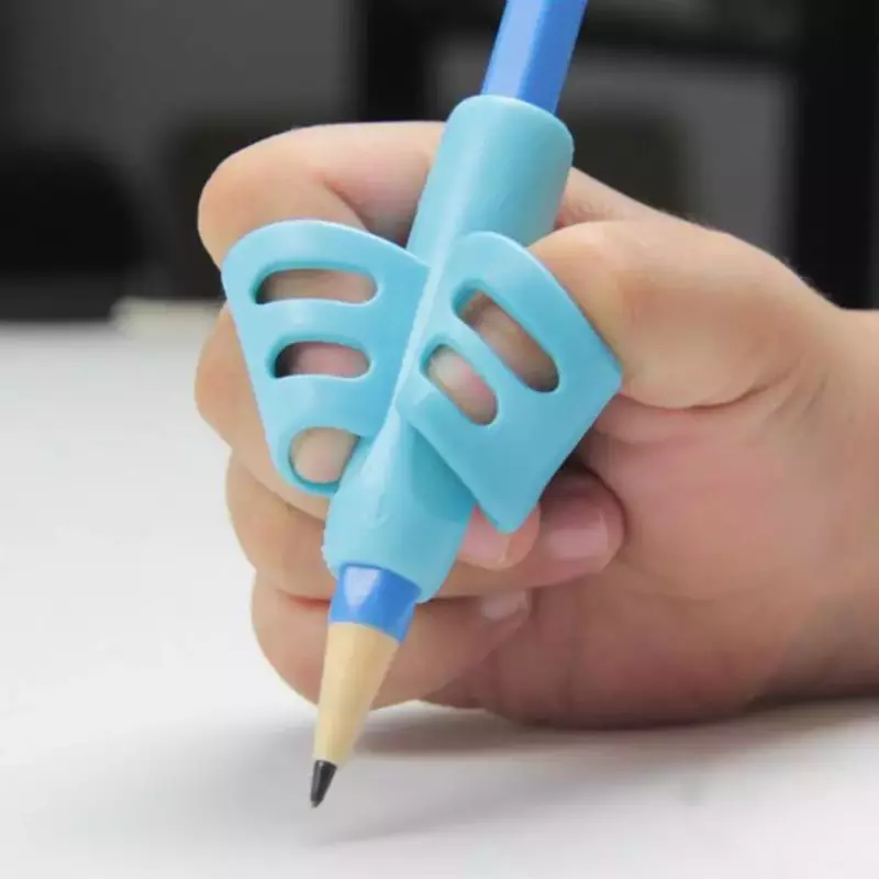 3pcs Two-Finger Pen Holder Silicone Baby Learning Writing Tool Correction Device Pencil Set Stationery Correct Finger Position