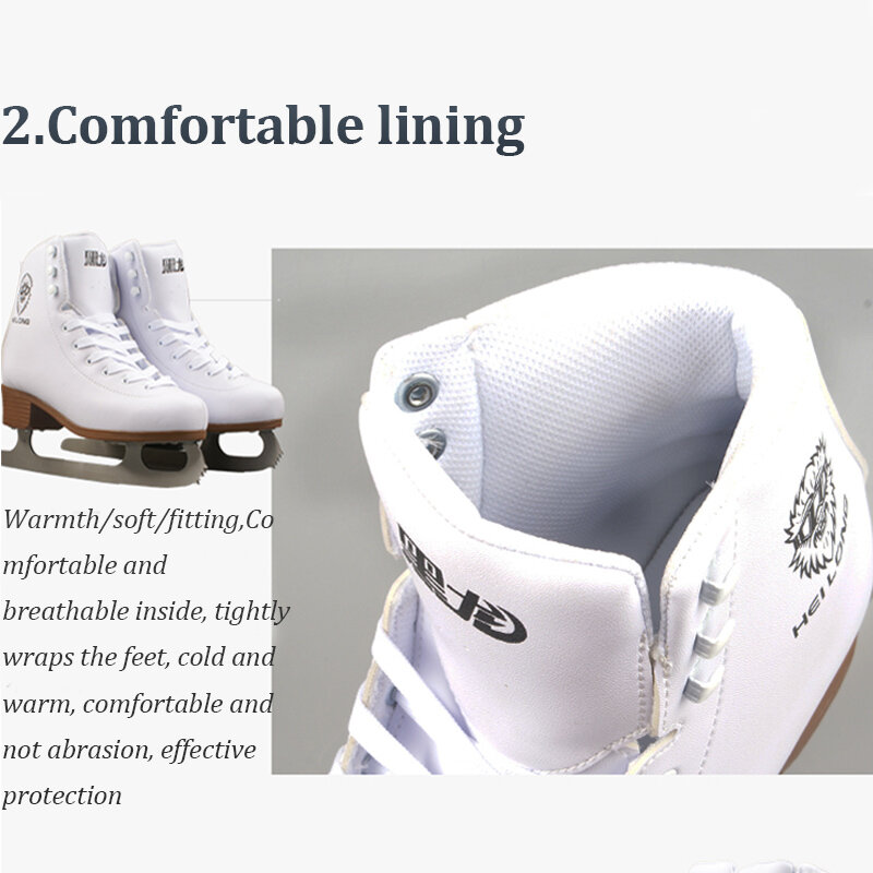 2022 figura de gelo sapatos de skate confortável com lâmina de gelo das mulheres dos homens crianças pvc patinação artística quente seguro à prova dwaterproof água iniciantes patines