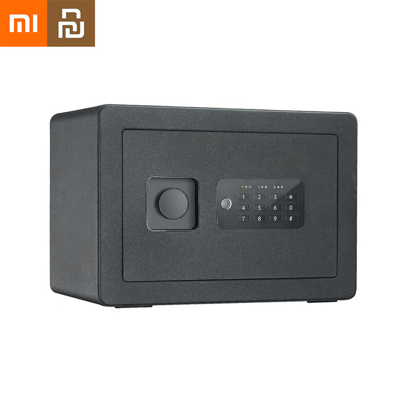 Xiaomi pequeno eletrônico seguro agregado familiar mini impressão digital dupla camada seguro segredo escondido anti-roubo escritório dinheiro arma segura