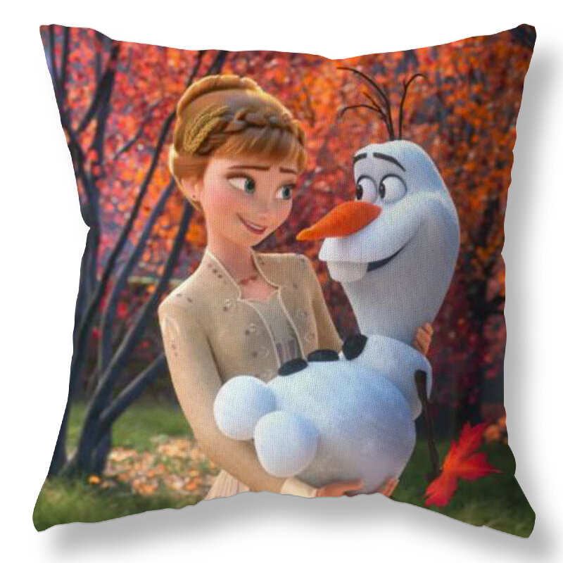 Disney  Elsa Anna Princess Girls Decorative/nap Pillow Cases Cushion Cover 1 Piece on Bed Sofa Children Birthday Gift 40x40cm
