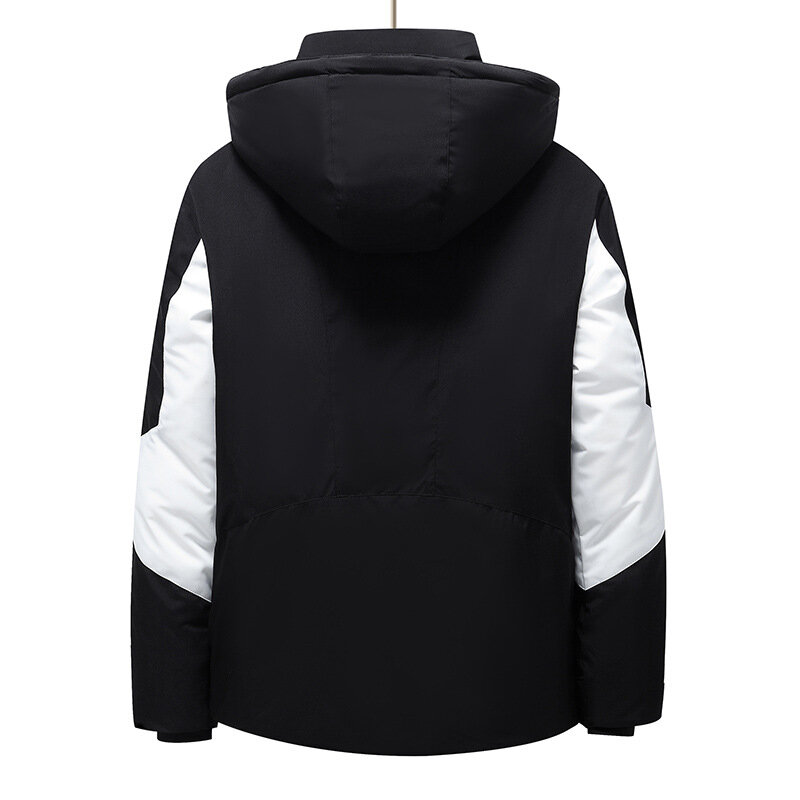 Winter Color Blocking Puffer Jacket Men's Thicken Warm Down Jackets 2022 Outdoor Men Windproof Black White Duck Down Coat