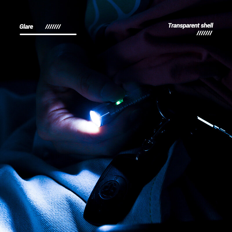Móc KHóa Đèn 11 Chế Độ Đèn Pin Mini LED 600LM Chống Thấm Màu Đỏ UV Báo Động Ánh Sáng Đèn Báo Công Việc Sửa Chữa Huỳnh Quang Nón Ánh Sáng