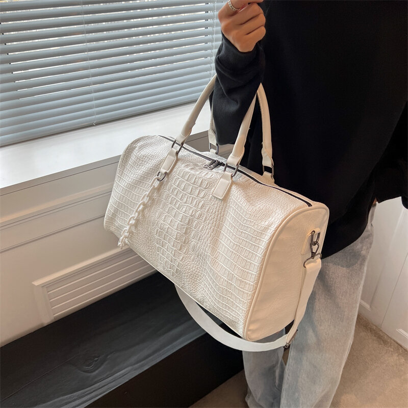 Yiliancrocodile impressão 2022 novo saco de duffel lazer saco de fitness viagem de negócios moda duffel saco de viagem das mulheres grande capacidade