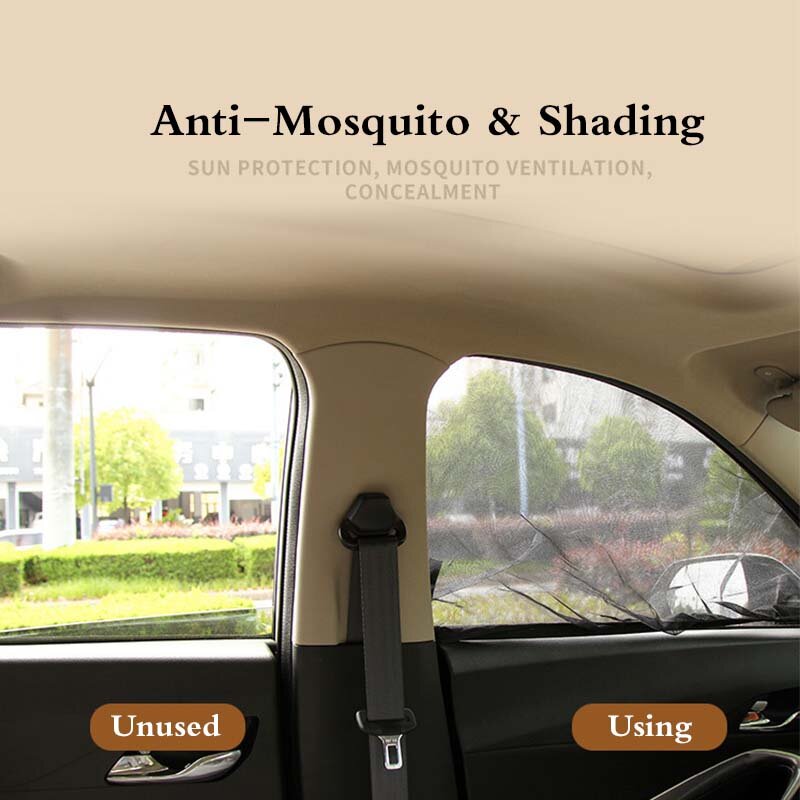 Couverture de rideau de fenêtre de voiture universelle Anti-moustique, couvre-rideau de fenêtre de voiture, couverture de fenêtre Double face, respirant, Anti-direct