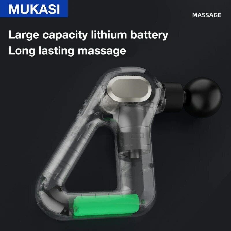 Mukasi Professionele Massage Gun Diepe Spier Fascia Gun Body Ontspanning Nek Voet Been Schouder Elektrische Massager Afslanken