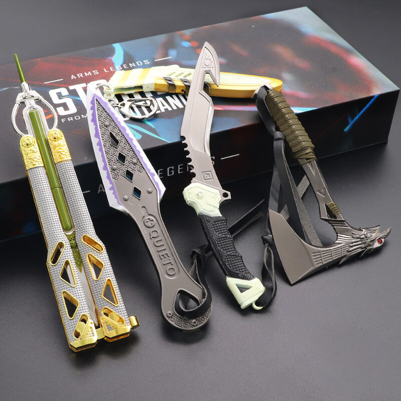Apex Legends-Caja de regalo Octane para niños, modelo de arma de la herencia, cuchillo de mariposa Wraith Kunai Bangalore Bloodhound, Cuervo, juguete para morder
