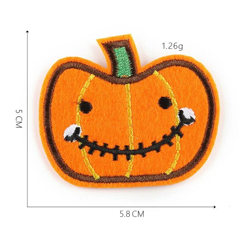 11Pcs Cartoon Gele Pompoen Magische Hoed Halloween Lachend Gezicht Sticker Borduren Strijken Patch Voor Op Diy Kleding Broek Applique