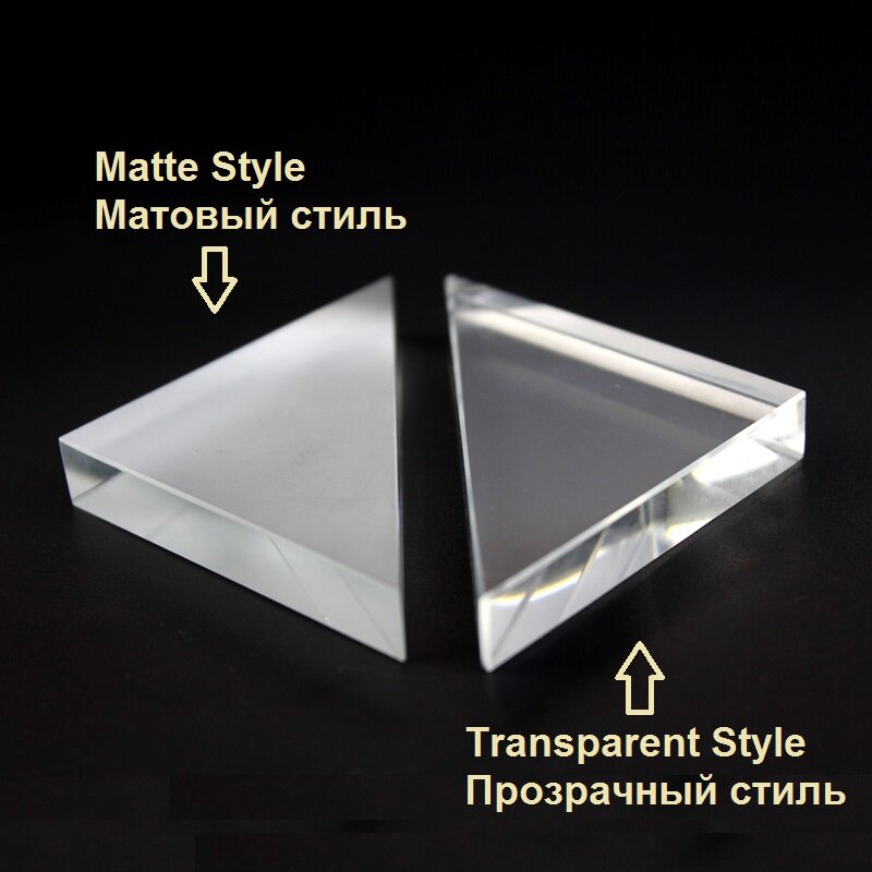 Physikalische Optische Transparent Matte Prism Teaching Experimentelle Ausrüstung Trapez/Halbkreisförmige/Dreieckige Objektiv Set