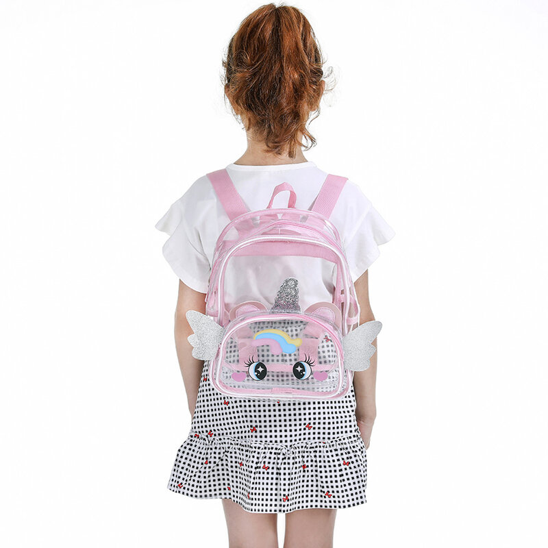 Cartoon Clear Backpacks for Kids Girl Boys Cute Big Eyes School Bags Children Teenage Summer Transparent Bagpack Birthday Gift