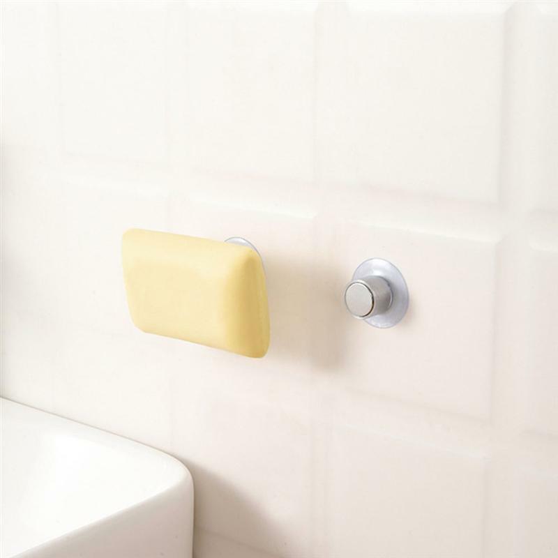 2 juegos de soportes magnéticos para jabón, jabonera cilíndrica de acero inoxidable para colgar en la pared del baño y la cocina