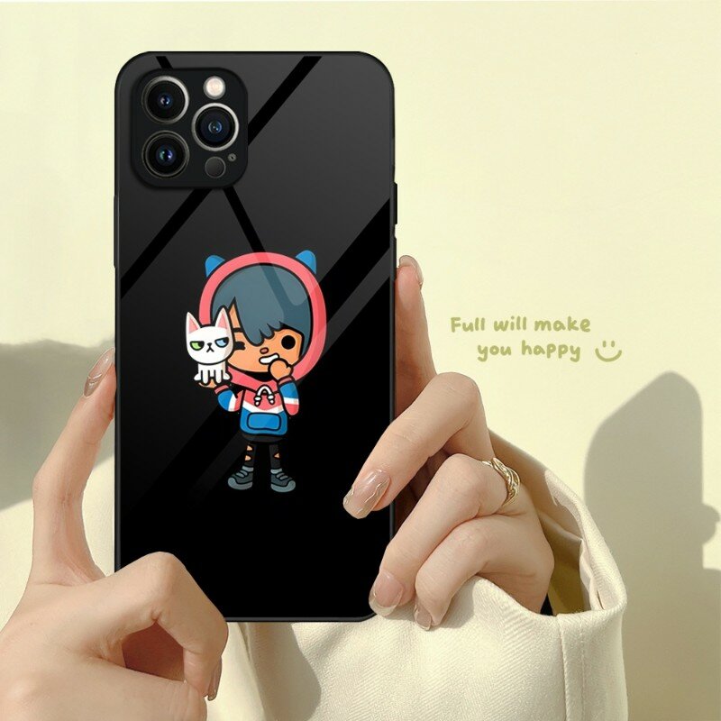 Toca Boca Toca Life World Game Phone Case Tempered Glass For IPhone 13 12 11 Pro Max Mini X XR XS Max 8 7 6s Plus SE 2020 Shell