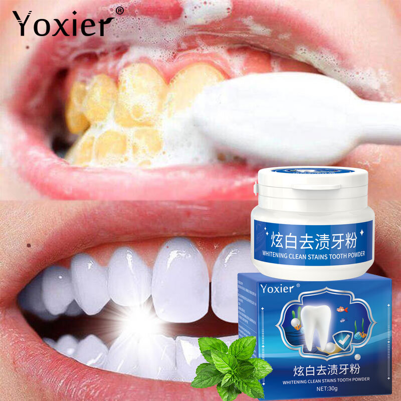 Whitening Clean Stains Tooth Powder Remove Residual Stains Yellow Teeth Plaque Improve Bad Breath Fresh Breath Nourish Cleaning