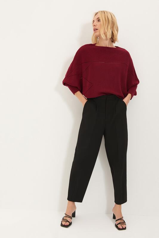 Trendyol – pull en tricot, manches chauve-souris, cellulaire